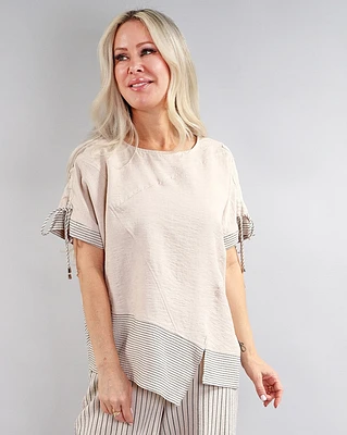 Asymmetrical Top with stripe inserts