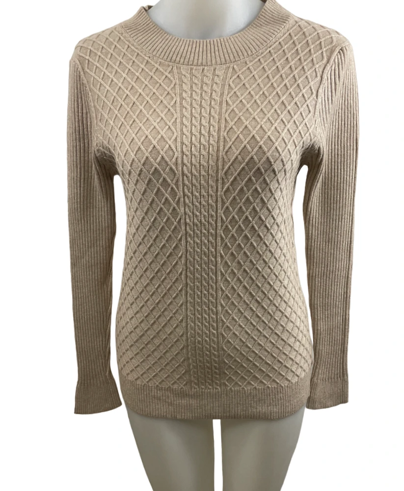 Chandail uni en tricot extensible texturé