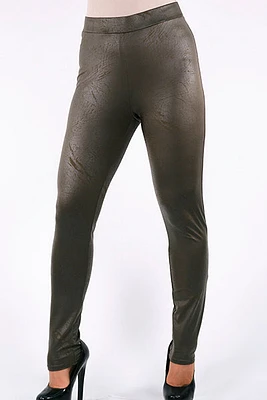 Stretch textured leather legging pants - Michael Tyler