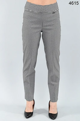 Long gingham pants for slimming