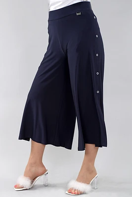 Capri pants with faux side buttons - Michael Tyler