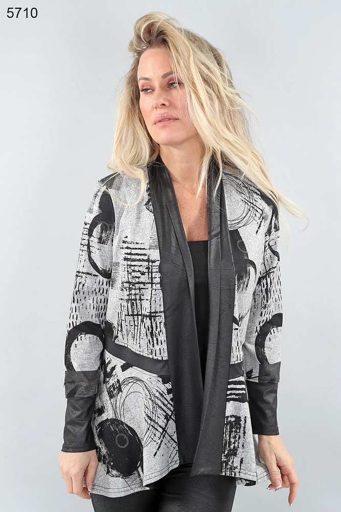 Cardigan avec insertions de cuirette vegan - Michael Tyler