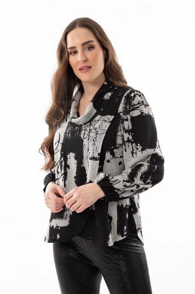 Haut imprimé de style poncho