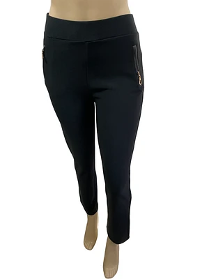 Pantalon à enfiler avec poches finies de cuirette
