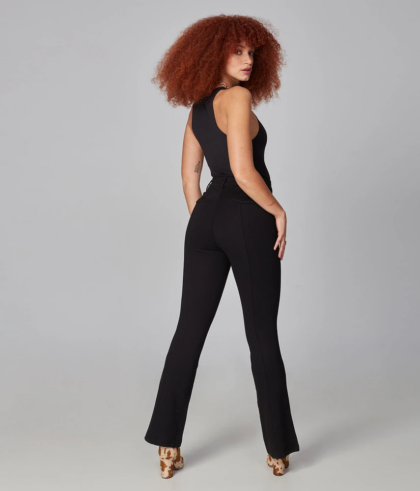 Pantalon évasé Azure Ponte avec surpiqure - Lola Jeans