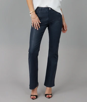 Jean bootcut d'aspect cuir, marine - Lola Jeans