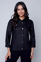 Veste-chemisier boutonnée - Carré Noir