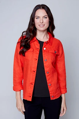 Veste-chemisier boutonnée - Carré Noir