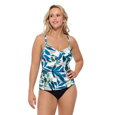 Foliage print tankini swimsuit Top - separate