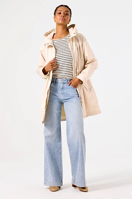 Imperméable uni satiné avec capuchon - Garcia