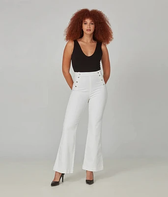 Pantalon jean évasé boutons latéraux - Lola Jeans