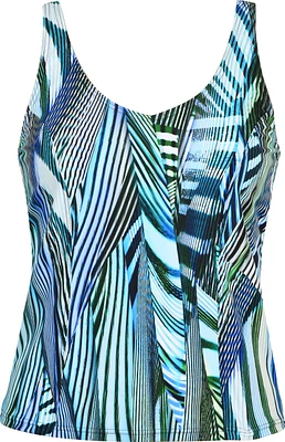 Pacific Princess aqua stripe tankini swimsuit Top
