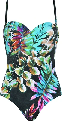 Tropical printed bandeau swimsuit - Naturana
