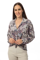 Mini-floral blouse with bow