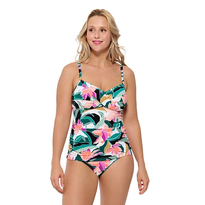 Exotic print tankini swimsuit Top with twist - separate