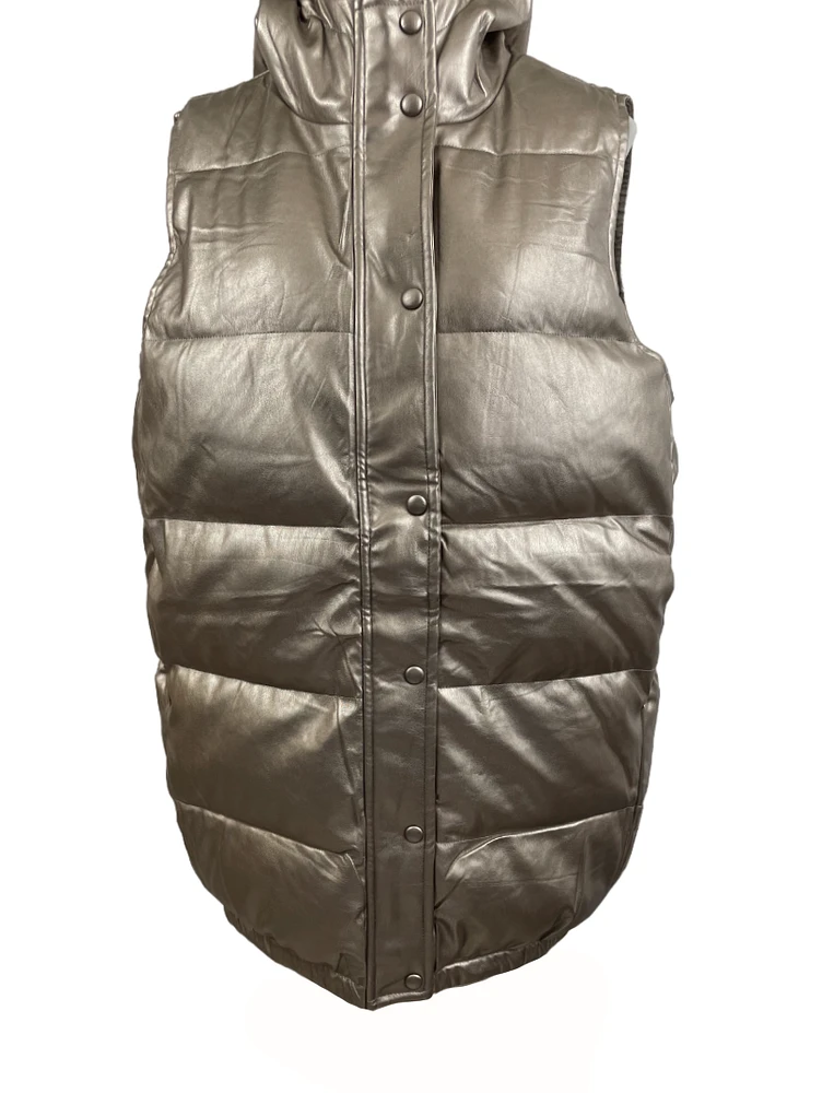 Quilted hooded vest coat