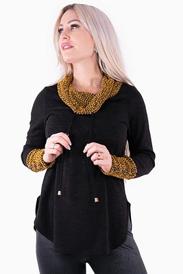 Top with contrasting bouclé fabric inserts - Michael Tyler