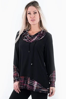 Top with layered check print inserts - Michael Tyler