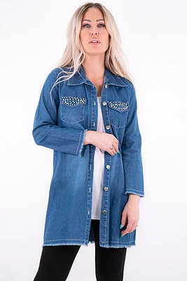 Button-down jacket/shirt with flaps and pearls - Michael Tyler