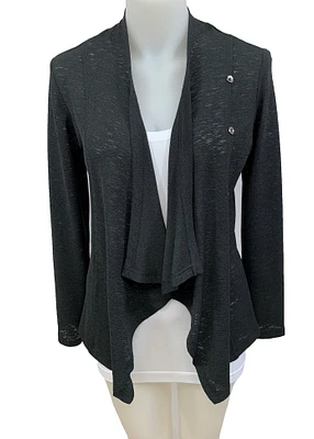 Structured all-over plain bolero with front buttons