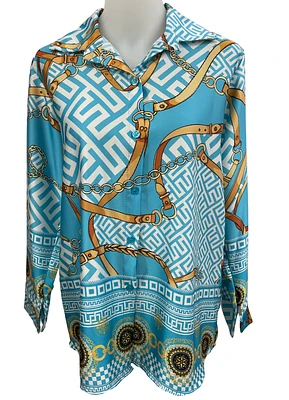 Multi-print blouse