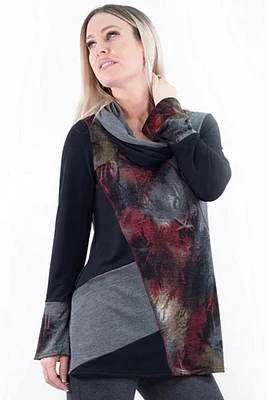 Asymmetrical cut-out Top with circular scarf - Michael Tyler
