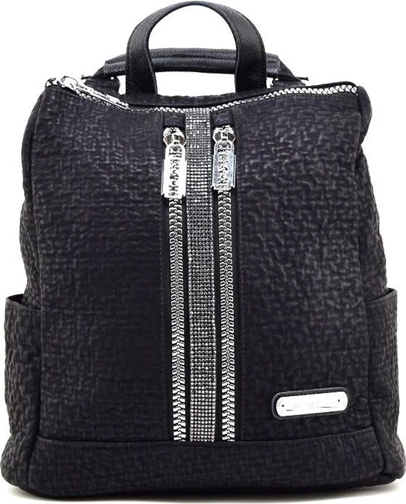 Sac à dos texturé orné d'une bande cloutée
