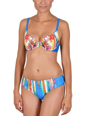Ensemble maillot bikini coussiné imprimé floral multi