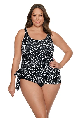 Maillot 1 pièce fauxkini Jungle dot - Tailles Plus