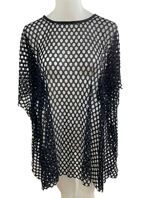 Couvre-maillot ou poncho à mailles aux manches chauve-souris courtes