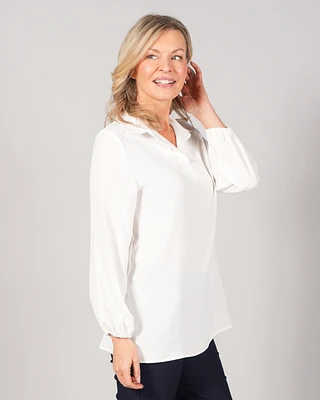 LONG SLEEVE BLOUSE WITH RHINESTONE HEART