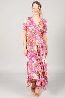 SHORT-SLEEVED PRINTED DRESS