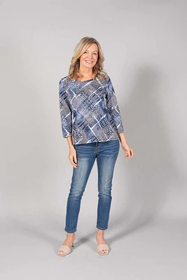 3/4 SLEEVE ROUND NECK TOP