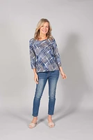3/4 SLEEVE ROUND NECK TOP