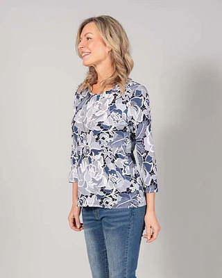 3/4 SLEEVE TOP WITH NECKLACE