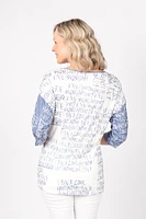 3/4 SLEEVE TOP WITH POCKET