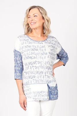 3/4 SLEEVE TOP WITH POCKET