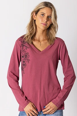 Le t-shirt col V imprimé floral