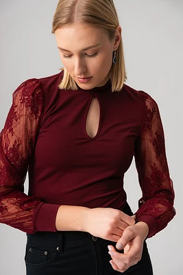 Le t-shirt à manches longues en dentelle