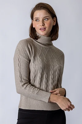 Le tricot texturé col roulé