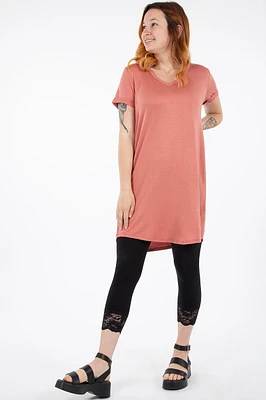 Legging 3/4 finition dentelle | Fabriqué au Québec