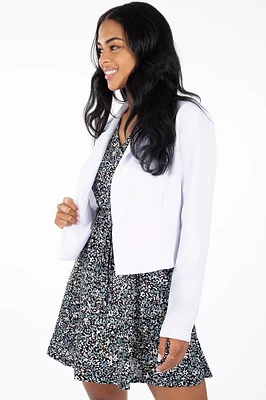 Blazer court blanc 1 bouton | Fabriqué au Québec