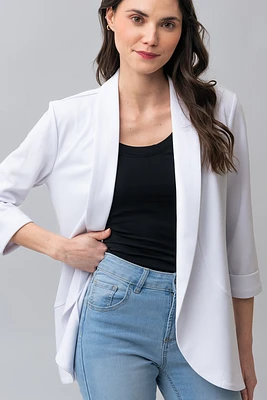 Le blazer fluide ouvert manches ¾