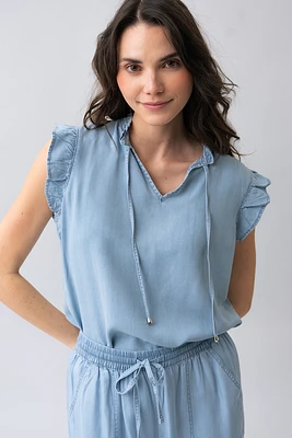 La blouse en tencel manches à volants
