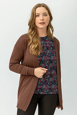 Le cardigan uni mi-long