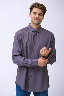 La chemise imprimée all-over revers avec imprimé contraste