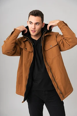 Le manteau uni doublé de sherpa