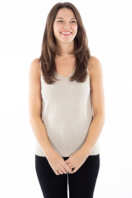 Camisole en tricot double col V | 4 couleurs