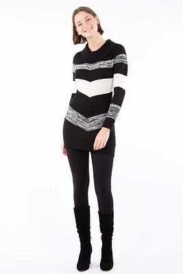 Robe tricot chevrons col bénitier