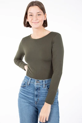 T-shirt manches longues uni basique | 2 couleurs